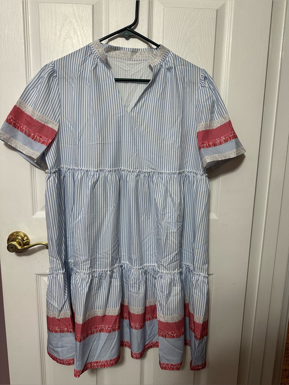 NWOT Size Large Red, White, Blue Patriotic Print Dress - Picture 1 of 4